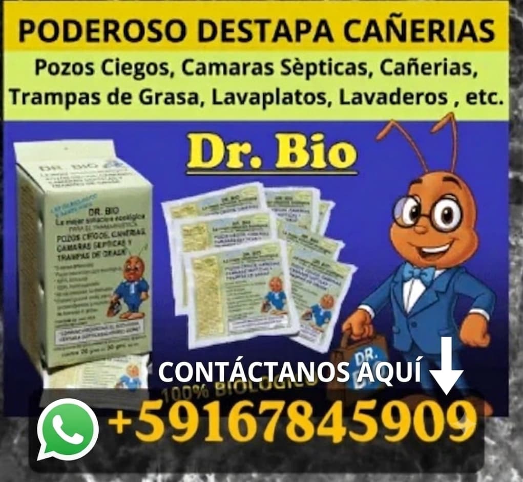 DOCTOR BIO EL PODEROS DESTAPA CAÑERIAS BIOLOGICO